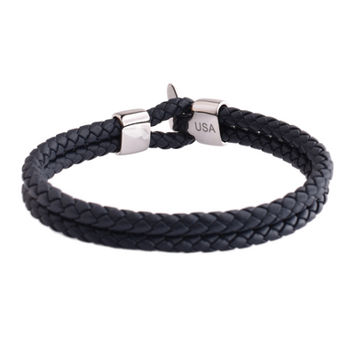 LIMITED EDITION: Luxury Men’s Bracelet – Double Navy - Hook