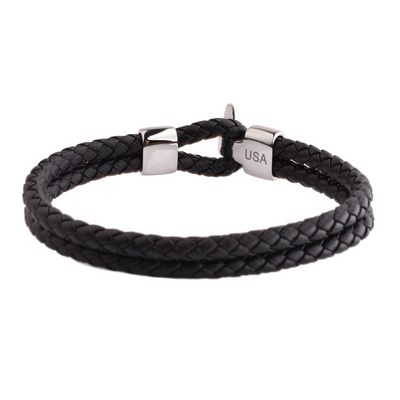 LIMITED EDITION: Luxury Men’s Bracelet – Double Black - Hook