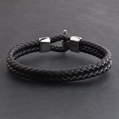 LIMITED EDITION: Luxury Men’s Bracelet – Double Black - Hook