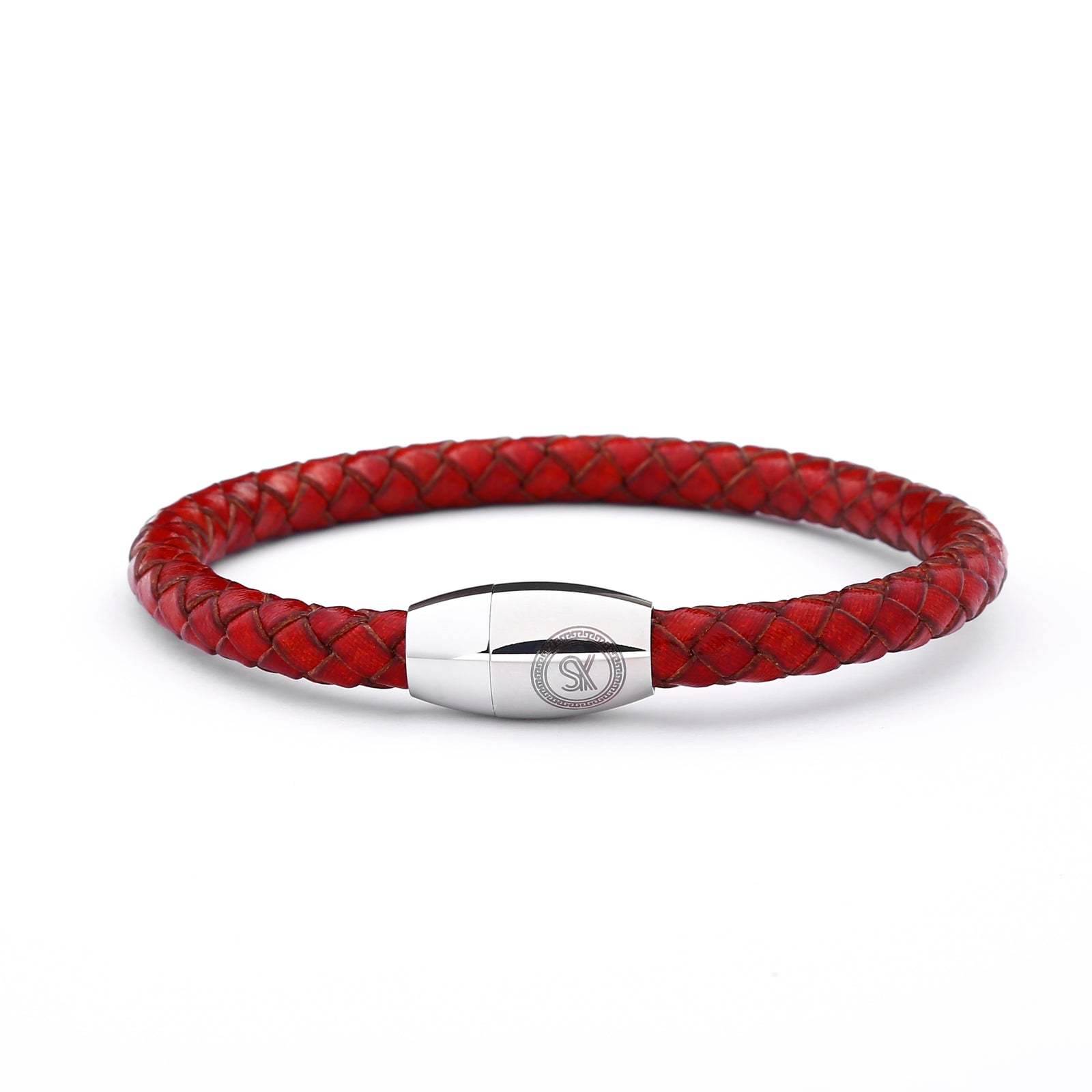 Luxury Men's Bracelet- Single Brown - Silver Oval