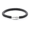 Luxury Men's Bracelet- Single Black - Silver Oval