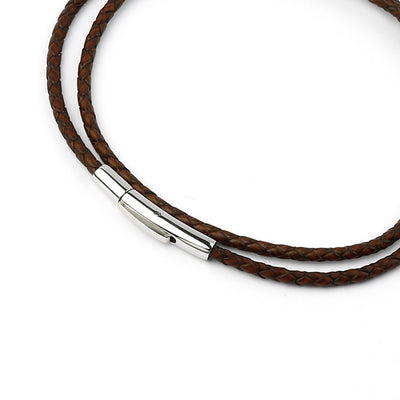 Leather Necklace - Brown - 3 mm