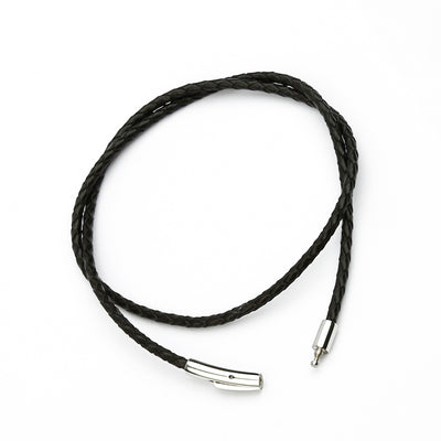 Leather Necklace - Black - 3 mm