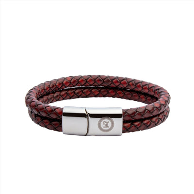 Limited Edition: Luxury Men’s Bracelet – Double Maroon