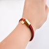 Motivational Leather Bracelet - I Can & I Will - Red
