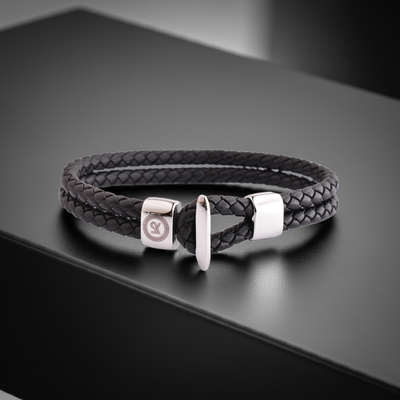 LIMITED EDITION: Luxury Men’s Bracelet – Double Black - Hook