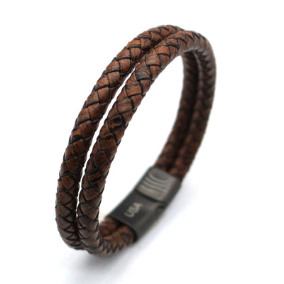 Luxury Men’s Bracelet – Double Brown