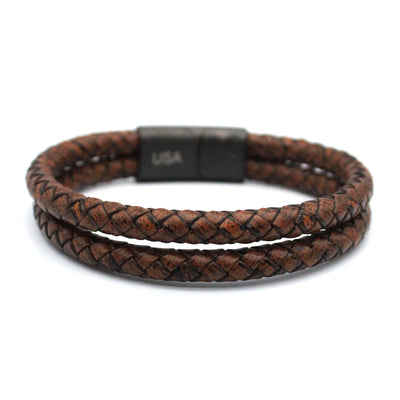 Luxury Men’s Bracelet – Double Brown