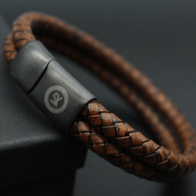 Luxury Men’s Bracelet – Double Brown