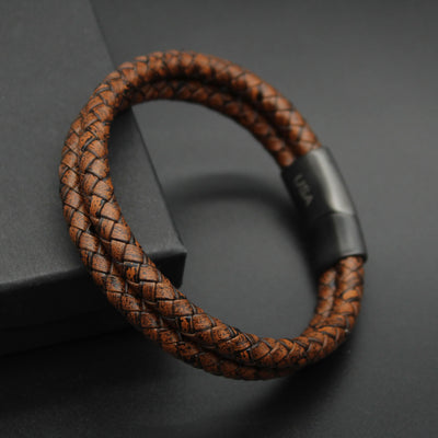 Luxury Men’s Bracelet – Double Brown