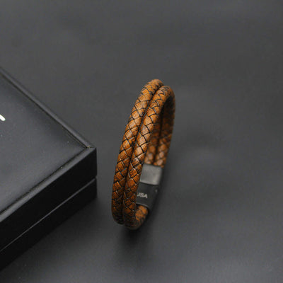 Luxury Men’s Bracelet – Double Brown