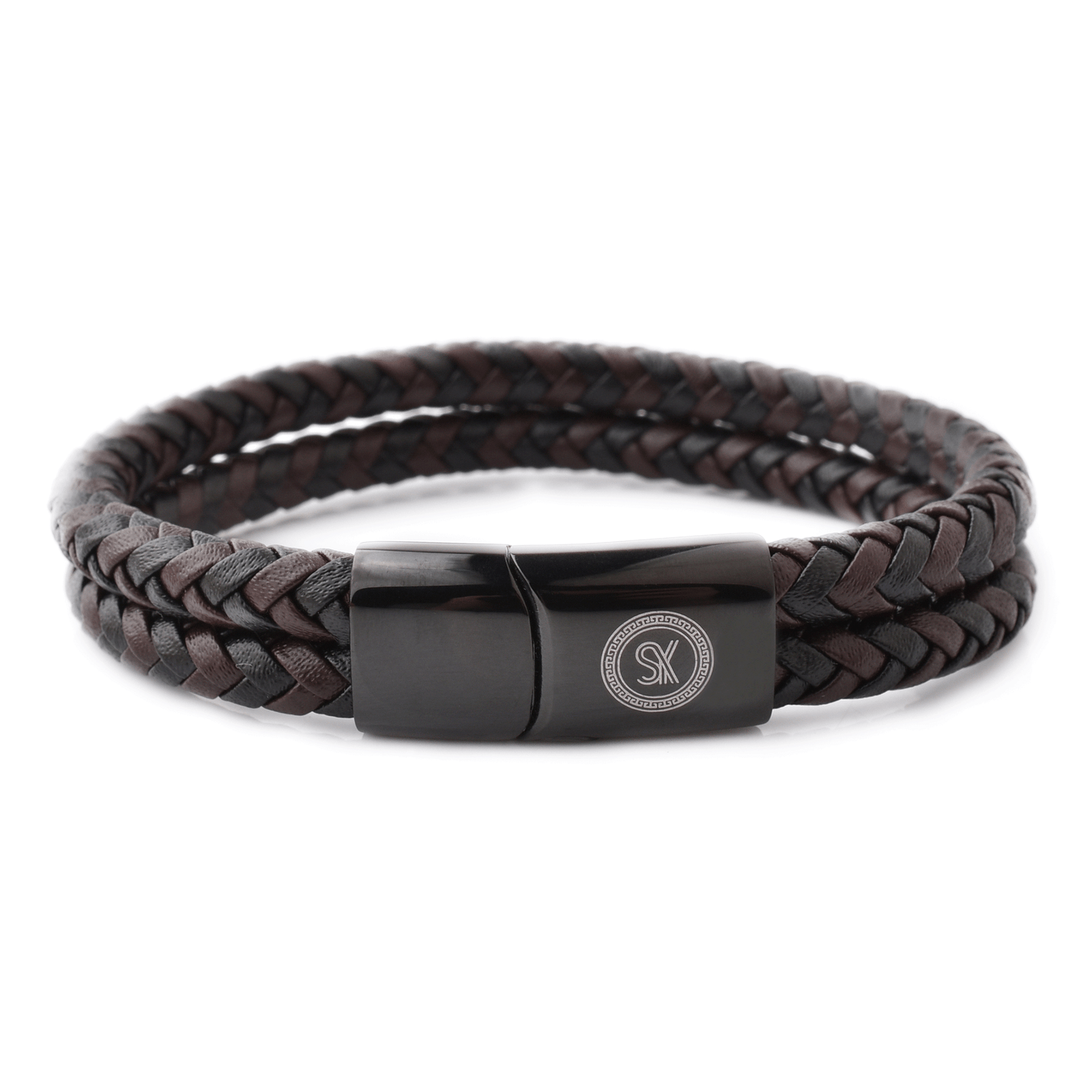 Luxury Men’s Bracelet – Double Brown Black