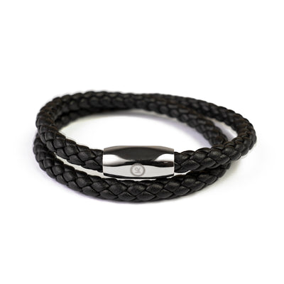 Fancy Men’s Bracelet – Double Strand Matte Black