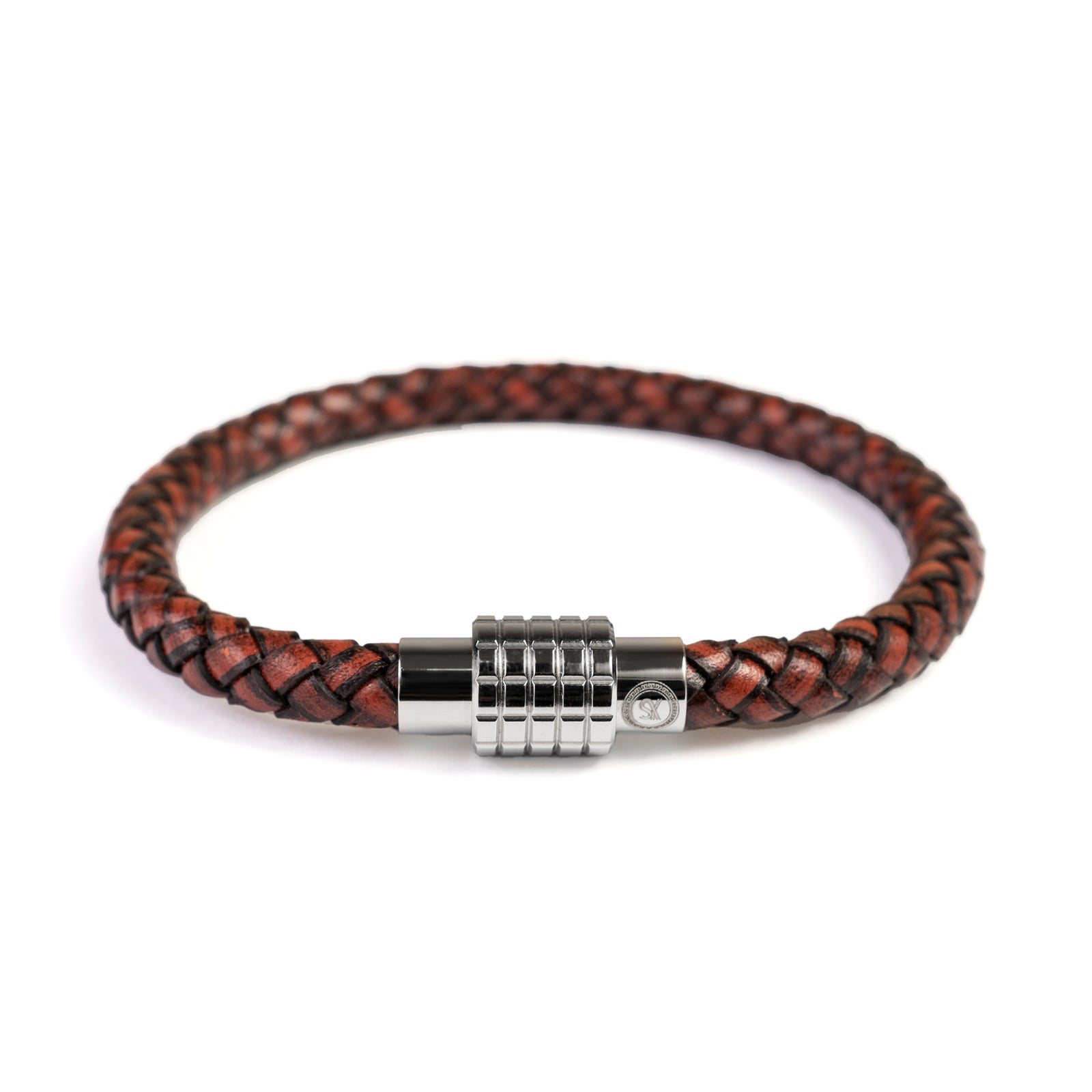 Fancy Bracelet- Single Dark Brown - Silver Clasp