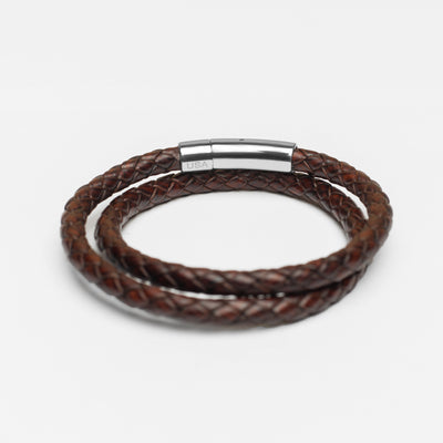 Luxury Bracelet – Double Strand Vintage Brown - Buckle