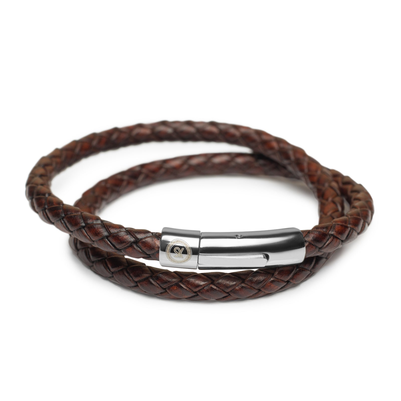 Luxury Bracelet – Double Strand Vintage Brown - Buckle