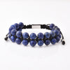 Purple Gemstone Beads Bracelet, Adjustable Knot - 8mm