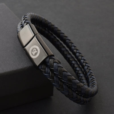 Luxury Men’s Bracelet – Double Black Blue