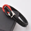 Luxury Men’s Bracelet – Double Black Red